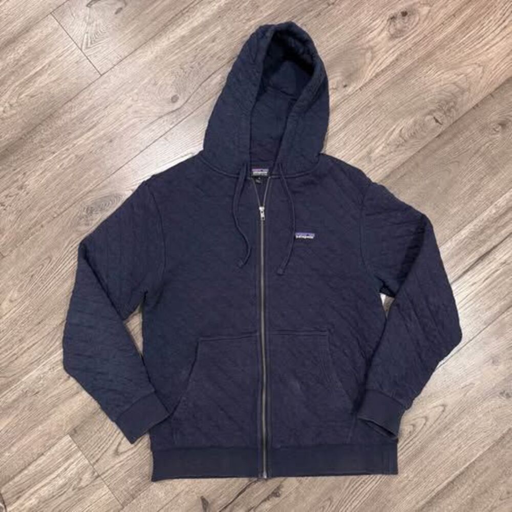 Patagonia Organic Cotton Quilted Zip Up Hoodie Jacket size Medium Gorpcore Hike